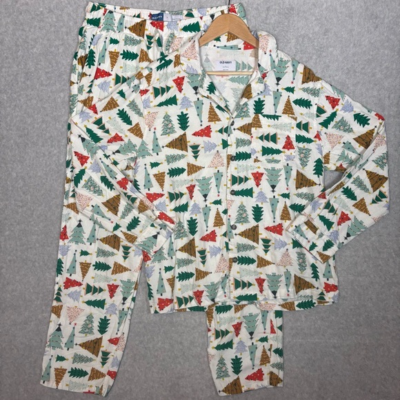 Old Navy Other - Old Navy Matching Flannel Pajama Shirt/Pants Set-O Christmas Tree-Women Large
